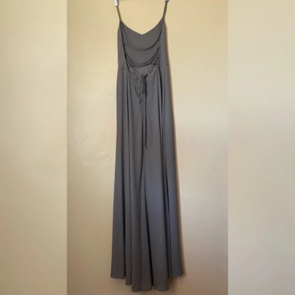 Show me your Mumu Size Small Soft Charcoal Crisp Godshaw Goddess Maxi Gown Dress - Picture 7 of 11
